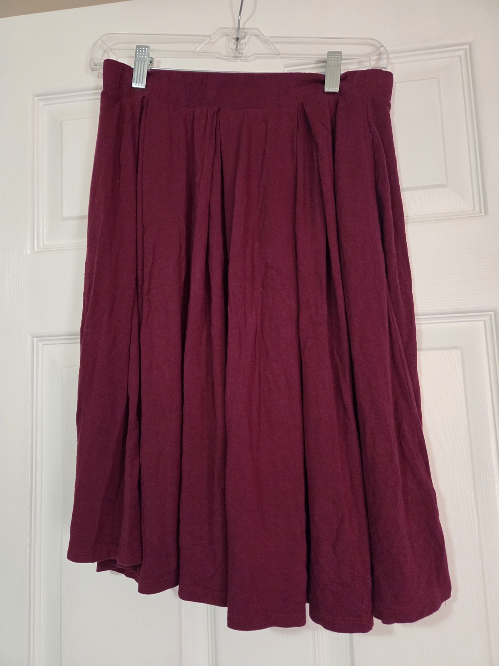 LuLaRoe Madison Women's Burgundy Red Skirt With Pockets Size Medium